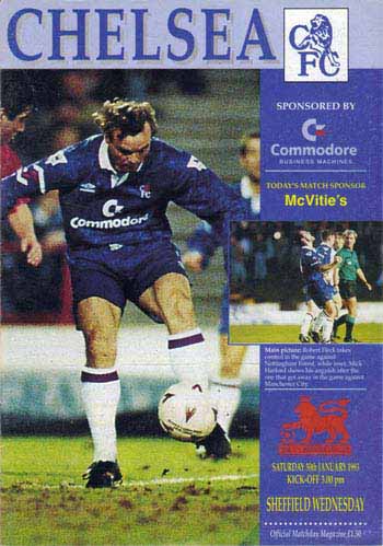 programme cover for Chelsea v Sheffield Wednesday, 30th Jan 1993