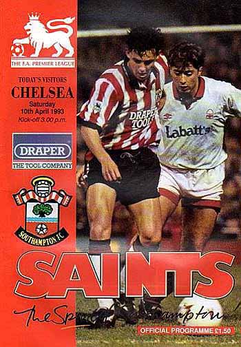 programme cover for Southampton v Chelsea, 10th Apr 1993