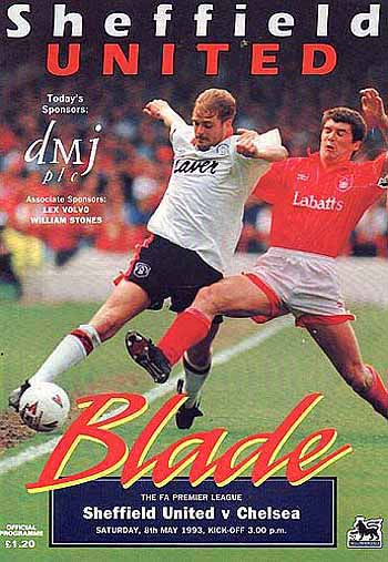 programme cover for Sheffield United v Chelsea, 8th May 1993