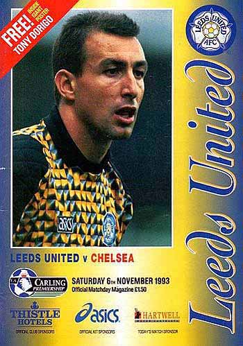 programme cover for Leeds United v Chelsea, Saturday, 6th Nov 1993