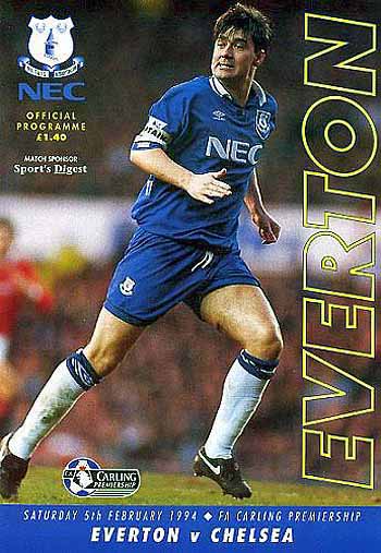 programme cover for Everton v Chelsea, 5th Feb 1994