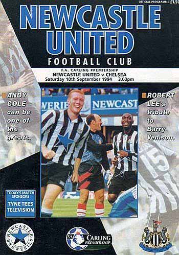 programme cover for Newcastle United v Chelsea, 10th Sep 1994