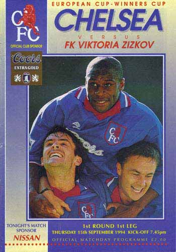 programme cover for Chelsea v Viktoria Zizkov, 15th Sep 1994