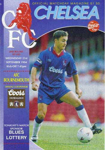 programme cover for Chelsea v AFC Bournemouth, 21st Sep 1994