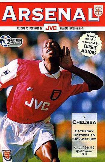 programme cover for Arsenal v Chelsea, Saturday, 15th Oct 1994