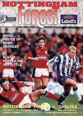 programme cover for Nottingham Forest v Chelsea, 19th Nov 1994