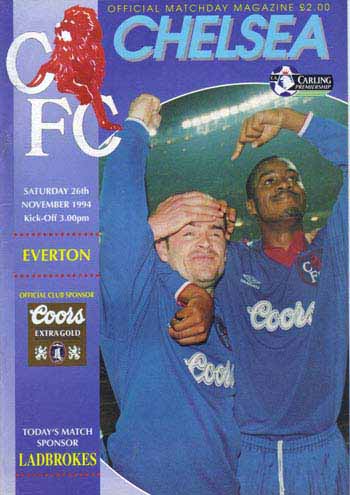 programme cover for Chelsea v Everton, 26th Nov 1994