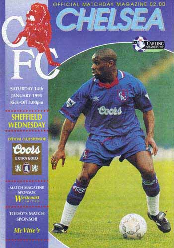 programme cover for Chelsea v Sheffield Wednesday, 14th Jan 1995