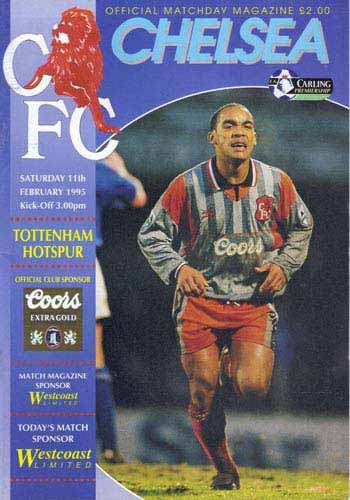 programme cover for Chelsea v Tottenham Hotspur, 11th Feb 1995