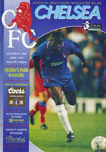 programme cover for Chelsea v Queens Park Rangers, 29th Apr 1995