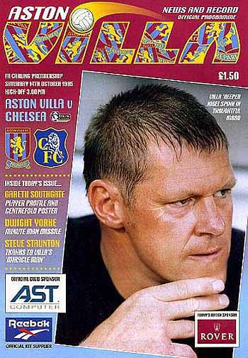 programme cover for Aston Villa v Chelsea, 14th Oct 1995