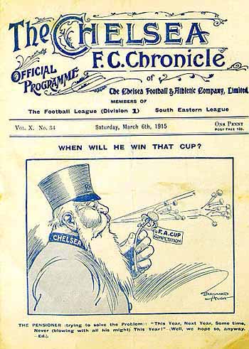 programme cover for Chelsea v Newcastle United, 6th Mar 1915
