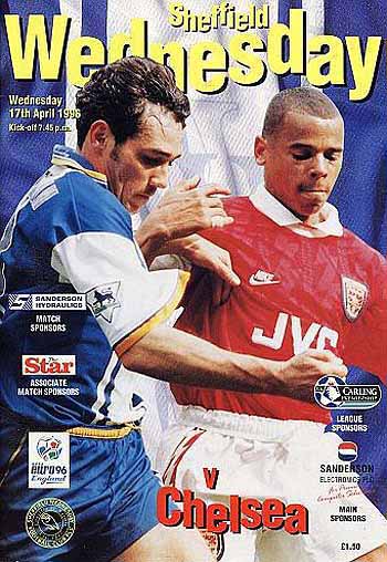 programme cover for Sheffield Wednesday v Chelsea, 17th Apr 1996