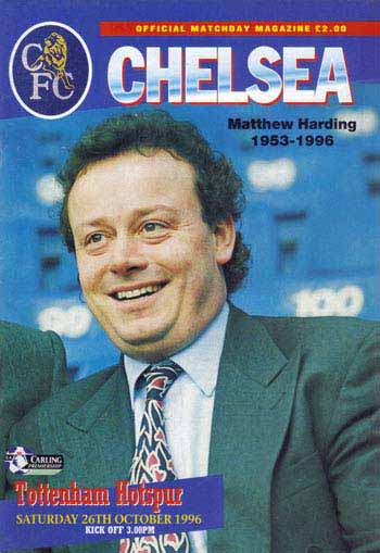 programme cover for Chelsea v Tottenham Hotspur, 26th Oct 1996