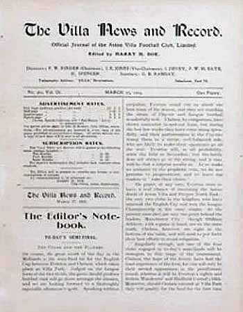 programme cover for Everton v Chelsea, 27th Mar 1915