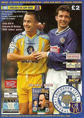programme cover for Leicester City v Chelsea, 16th Feb 1997