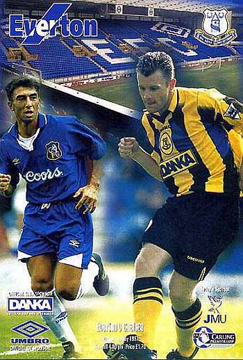 programme cover for Everton v Chelsea, 11th May 1997
