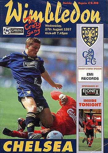 programme cover for Wimbledon v Chelsea, Wednesday, 27th Aug 1997