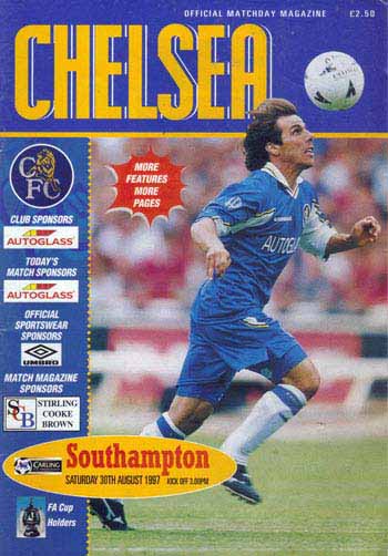 programme cover for Chelsea v Southampton, 30th Aug 1997