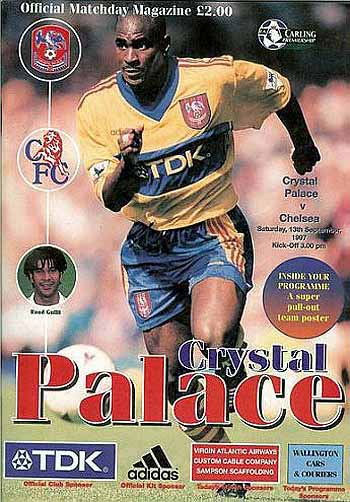 programme cover for Crystal Palace v Chelsea, 13th Sep 1997