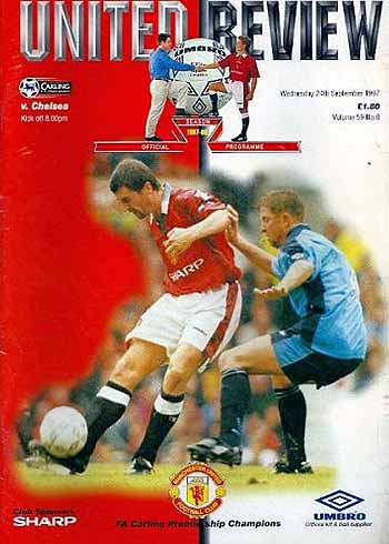programme cover for Manchester United v Chelsea, 24th Sep 1997