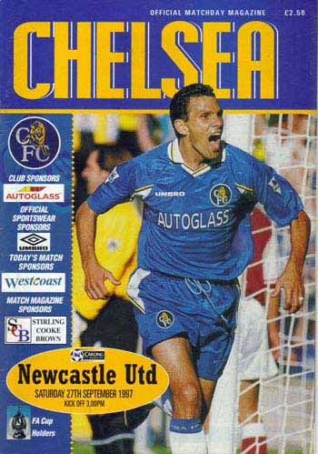 programme cover for Chelsea v Newcastle United, Saturday, 27th Sep 1997