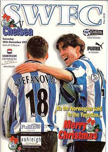 programme cover for Sheffield Wednesday v Chelsea, 20th Dec 1997