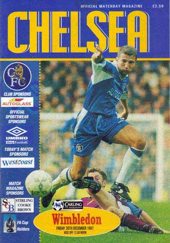 programme cover for Chelsea v Wimbledon, 26th Dec 1997