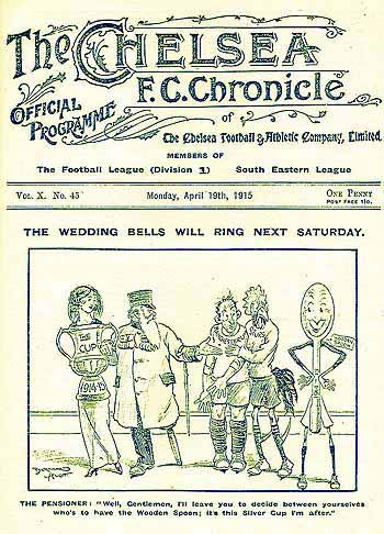 programme cover for Chelsea v Manchester United, 19th Apr 1915