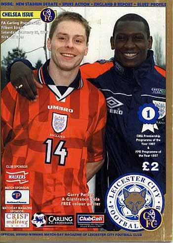 programme cover for Leicester City v Chelsea, 21st Feb 1998