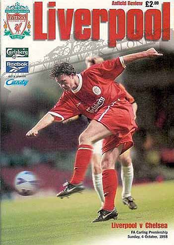 programme cover for Liverpool v Chelsea, Sunday, 4th Oct 1998