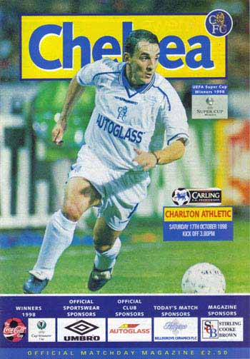 programme cover for Chelsea v Charlton Athletic, 17th Oct 1998