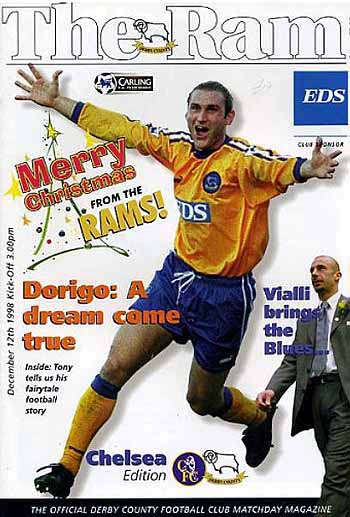 programme cover for Derby County v Chelsea, 12th Dec 1998