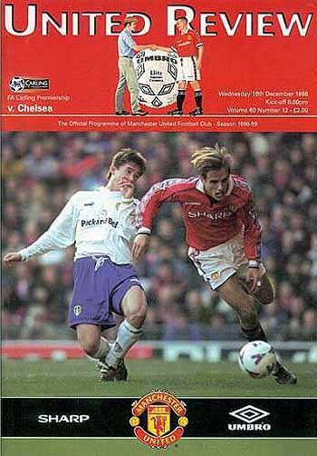 programme cover for Manchester United v Chelsea, 16th Dec 1998
