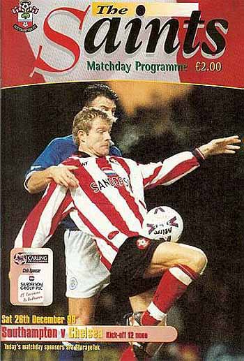 programme cover for Southampton v Chelsea, Saturday, 26th Dec 1998