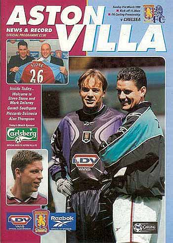 programme cover for Aston Villa v Chelsea, 21st Mar 1999