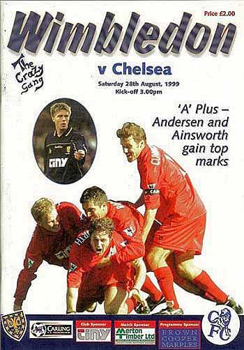 programme cover for Wimbledon v Chelsea, 28th Aug 1999