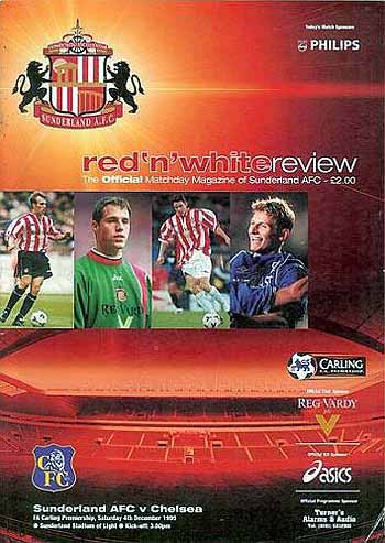 programme cover for Sunderland v Chelsea, 4th Dec 1999