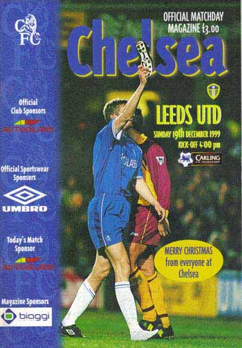 programme cover for Chelsea v Leeds United, 19th Dec 1999