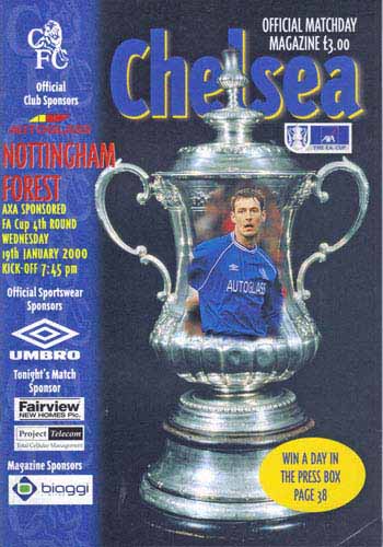 programme cover for Chelsea v Nottingham Forest, 19th Jan 2000
