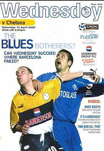 programme cover for Sheffield Wednesday v Chelsea, 15th Apr 2000