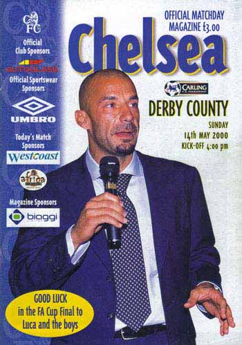 programme cover for Chelsea v Derby County, 14th May 2000