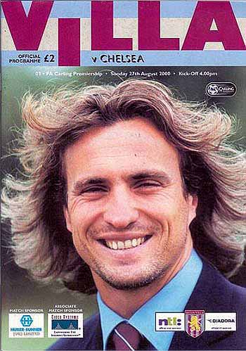 programme cover for Aston Villa v Chelsea, 27th Aug 2000