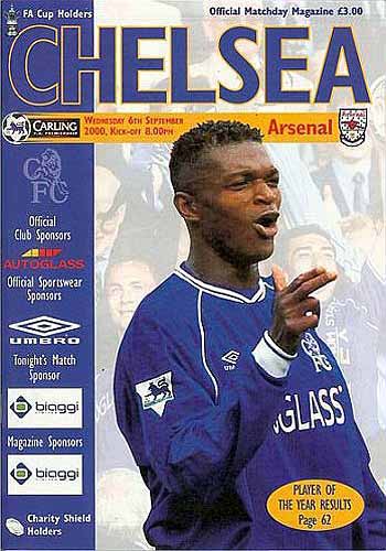 programme cover for Chelsea v Arsenal, 6th Sep 2000