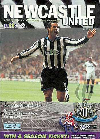 programme cover for Newcastle United v Chelsea, Saturday, 9th Sep 2000