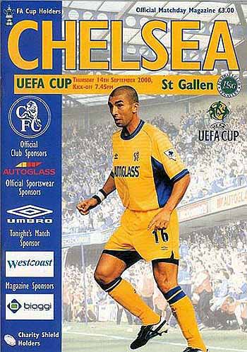 programme cover for Chelsea v St. Gallen, 14th Sep 2000