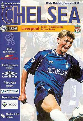 programme cover for Chelsea v Liverpool, 1st Oct 2000