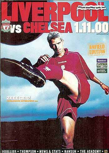 programme cover for Liverpool v Chelsea, 1st Nov 2000