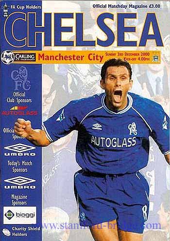 programme cover for Chelsea v Manchester City, 3rd Dec 2000
