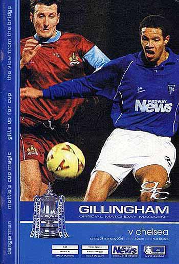 programme cover for Gillingham v Chelsea, 28th Jan 2001